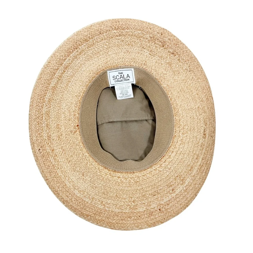 Scala Collection Wide Brim Sun Hat Olive Packable Drawstring Tie One Size OS